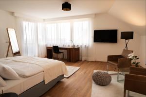 TV in/ali zabaviščno središče v nastanitvi Haus4Zimmer - Luxus mit Blick über den Bodensee - mit Garage
