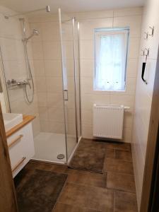 Koupelna v ubytování Ferienwohnung Weppermühle