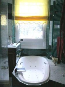 ein Bad mit einem WC, einem Waschbecken und einem Fenster in der Unterkunft Le Château De Conde En Barrois in Condé-en-Barrois