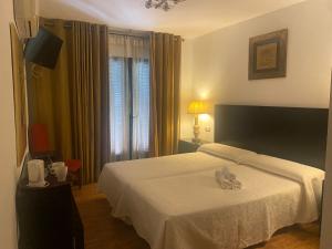 Postel nebo postele na pokoji v ubytování Hostal Tres Soles