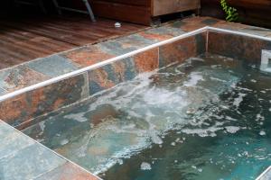 basen z wodą na podłodze patio w obiekcie Bel'oasis w mieście Le Lamentin