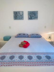 Posteľ alebo postele v izbe v ubytovaní Apto. Leme 10º andar frente para o mar (vista espetacular)