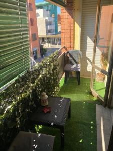 un balcon avec une chaise, une table et une plante dans l'établissement Zola Centro, à Zola Predosa