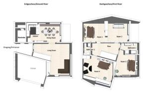 Načrt razporeditve prostorov v nastanitvi Haus4Zimmer - Luxus mit Blick über den Bodensee - mit Garage