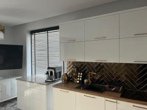 Kuchnia lub aneks kuchenny w obiekcie Apartament Złoty 2