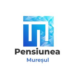un logotipo azul para la pérgola mursula en Pensiunea Muresul en Târgu Mureș