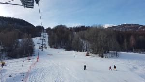 un groupe de personnes skiant sur un télésiège dans l'établissement Appartement 4/6 personnes, au pied des pistes, à Puy-Saint-Vincent