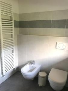 een badkamer met een toilet en een wastafel bij Porta del Garda (CIPAT: 022079-AT-670565) in Dro