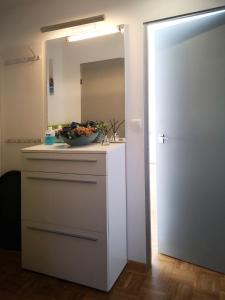 Kuchyň nebo kuchyňský kout v ubytování Ferienhaus DANA