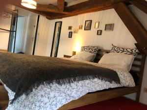 a bedroom with a large bed in a room at Gevrey-Chambertin au coeur du village in Gevrey-Chambertin