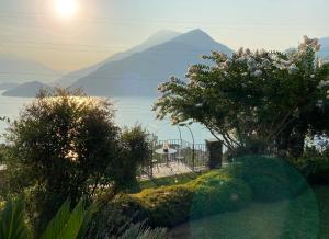 uitzicht op de bergen en de oceaan bij Agriturismo Treterre in Pianello Del Lario