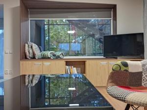 TV a/nebo společenská místnost v ubytování Vila Věkoše - apartmán s terasou a zahradou
