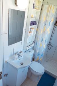 Calypso في بافوس: حمام مع مرحاض ومغسلة ودش