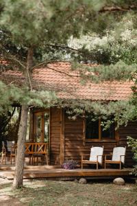 Garður fyrir utan Beržų namelis - Birch cabin