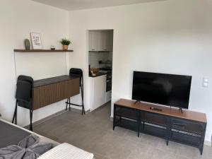 Μια τηλεόραση ή/και κέντρο ψυχαγωγίας στο Komfortables Apartment in der Nähe der Messe