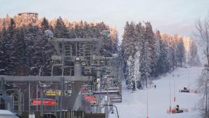 HausLipno Bungalov na Lipně v zime