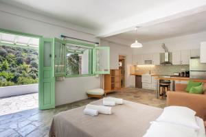 Köök või kööginurk majutusasutuses Olea Skopelos villas with swimming pools & sea view