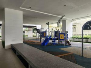 a gym with a playground with blue swings at Netflix High Speed Internet 9pax Cinema Theme house Setiawalk with pool in Puchong