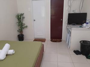 a living room with a couch and a television at DMS Apartelle in Los Baños +6 photos