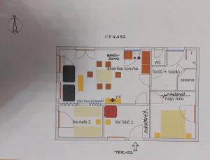 The floor plan of Dunakanyar, Szentendrei sziget Szamóca Vendégház Horány télen nyáron