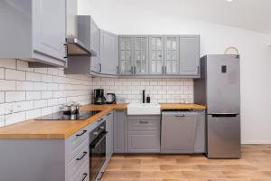 Kuchyňa alebo kuchynka v ubytovaní Radziwiłłowska Apartment Cracow Planty by Noclegi Renters