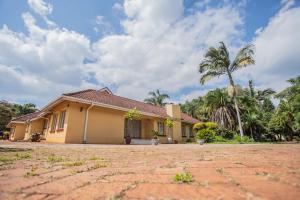 una casa con una palmera delante de ella en Palm villa en Harare