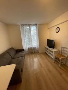 uma sala de estar com um sofá e uma televisão em LIKEHOME - Studio idéal pour séjour en région parisienne em Villiers-le-Bel