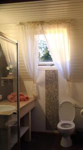 a bathroom with a toilet and a window at B&B Adem in Horebeke +52 photos