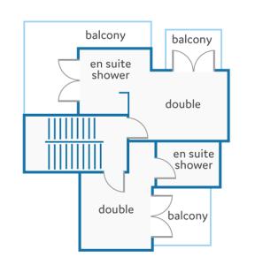The floor plan of Villa Mariba Blue by Villa Plus