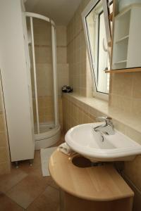 W łazience znajduje się umywalka i prysznic. w obiekcie Holiday house with WiFi Kukljica, Ugljan - 8251 w mieście Kukljica