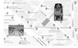 einen Stadtplan mit einer Bushaltestelle in der Unterkunft Center Prime Hotel in Bom Jesus da Lapa