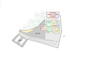 un proyecto de planta de la casa propuesta en Villa235, en Shirahama