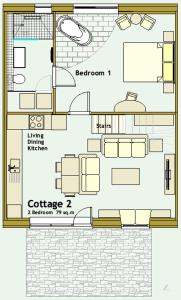 Majutuskoha K2Cottages korruse plaan