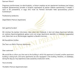 a page of a document with the title of thedocument at Baltini Premium Apartament Polanki Aqua in Kołobrzeg