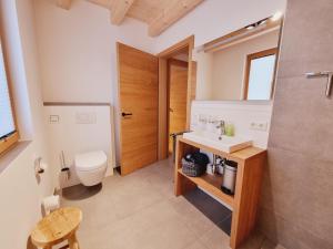łazienka z umywalką i toaletą w obiekcie Mei-Chalet w mieście Bad Kleinkirchheim