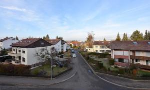 an aerial view of a residential street with houses at BB City Appartements in Böblingen