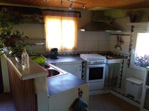 a kitchen with a sink and a stove at LA MANDUCA in Teruel