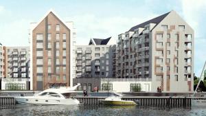 Udsigt til en flod der løber i nærheden af lejligheden