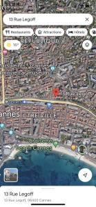 mapa miasta z mapą w obiekcie Tredici- Appartment w Cannes +3 zdjęcia