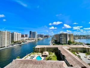 a view of a river in a city with buildings at 1 BD 1 BA @Beachwalk Resort in Hallandale Beach