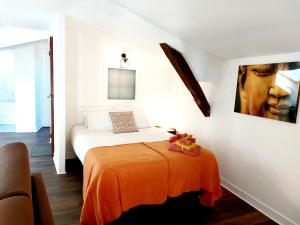 Postel nebo postele na pokoji v ubytování Studio Cosy dans le centre historique WIFI