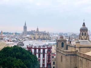 Nespecifikovaný výhled na destinaci Málaga nebo výhled na město při pohledu z apartmánu