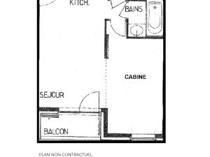 Studio Les Menuires, 1 pièce, 4 personnes - FR-1-452-32の見取り図または間取り図