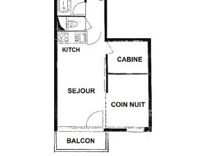 Studio Les Menuires, 1 pièce, 4 personnes - FR-1-452-55の見取り図または間取り図