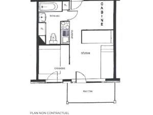 A planta de Appartement Les Menuires, 2 pièces, 4 personnes - FR-1-452-74