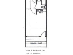 The floor plan of Studio Les Menuires, 1 pièce, 2 personnes - FR-1-452-152