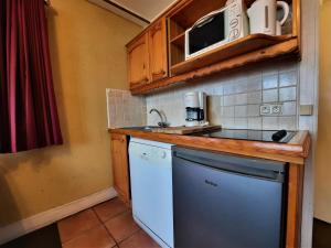 a small kitchen with a sink and a dishwasher at Appartement Les Menuires, 2 pièces, 5 personnes - FR-1-452-131 in Les Menuires