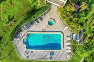 an overhead view of a swimming pool in a yard at Palms of Treasure Island 208 in St. Pete Beach