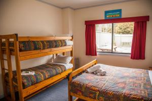 a bedroom with two bunk beds and a window at Cherry Lane Apartments in Bright