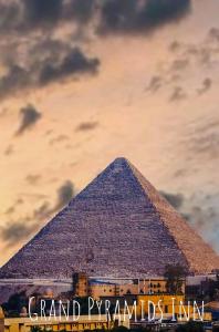 a pyramid with the words grand pyramids inn at Grand Pyramids Inn in Cairo